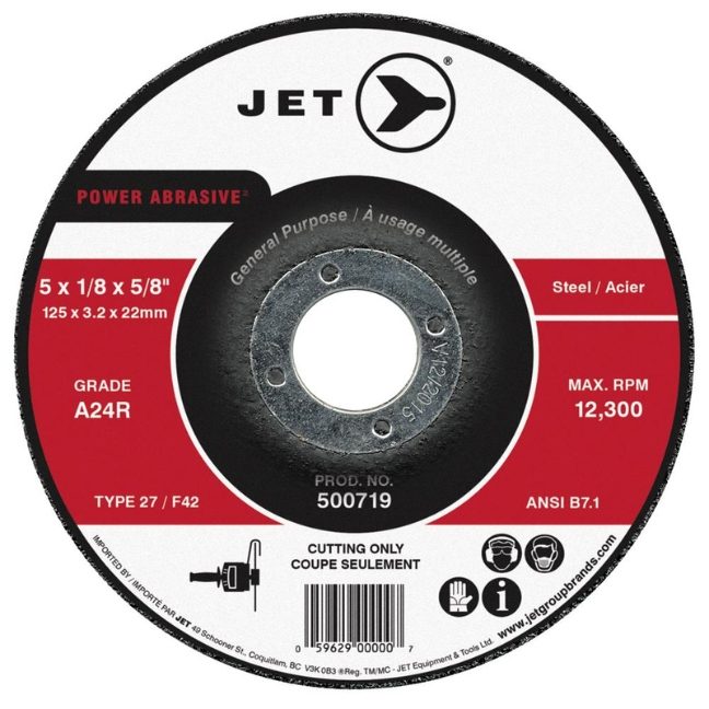 5 x 1/8 x 5/8 A24R POWER ABRASIVE T27 Cut-Off Wheel