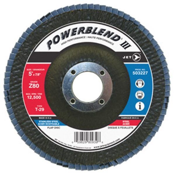 5 x 7/8" Z40 POWERBLEND T29 Zirconia Flap Discs