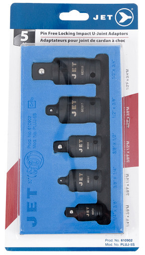 5 pc Pin Free Locking Impact U-Joint Adaptors