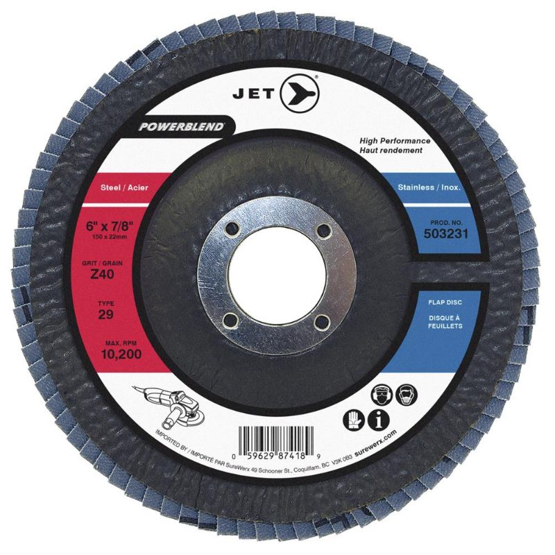 6 x 7/8" Z80 POWERBLEND T29 Zirconia Flap Discs