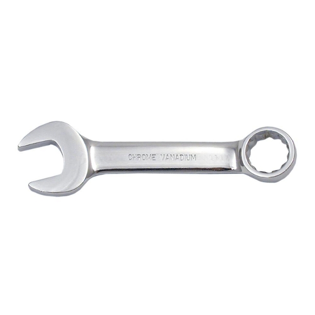 7/16" Fully Polished Stubby Combination Wrench