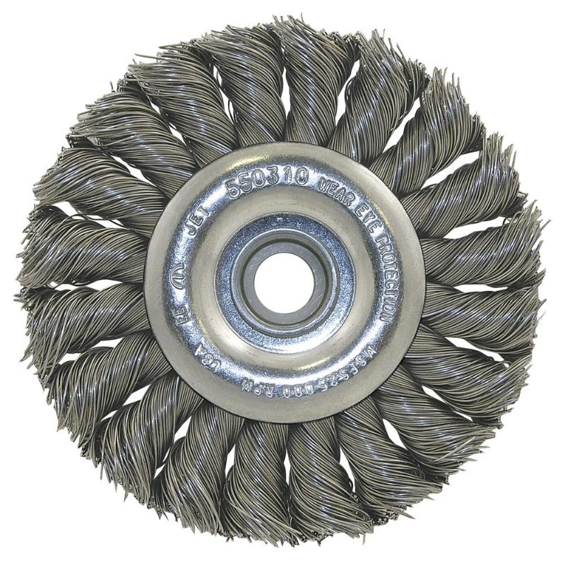 Knot Twisted Wire Wheel – Unthreaded – 8" x 5/8"-1/2"