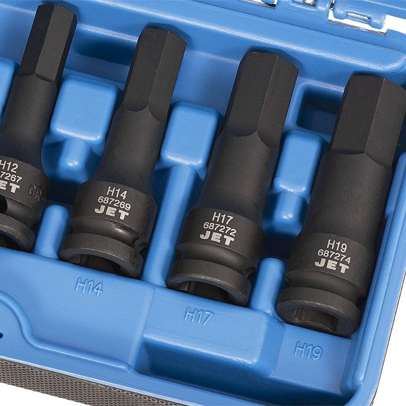 1/2" DR Metric Hex Bit Impact Socket Set – 8 pc