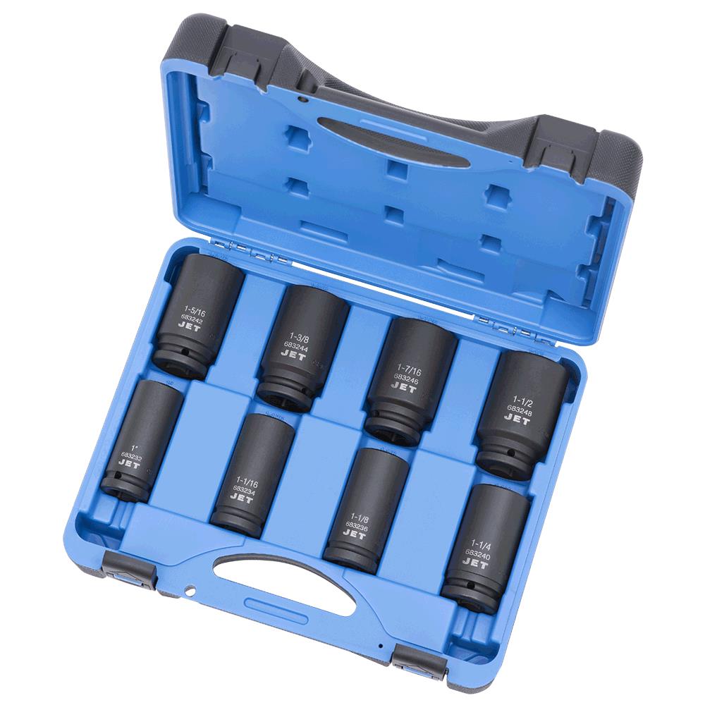 8 PC 3/4" DR Deep SAE Impact Socket Set – 6 Point