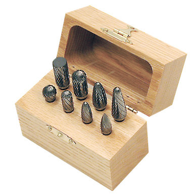 JET-KUT® Carbide Bur Set In Wooden Box – 8 pc