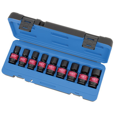 9 PC 1/2" DR Metric Universal Impact Socket Set – 6 Point