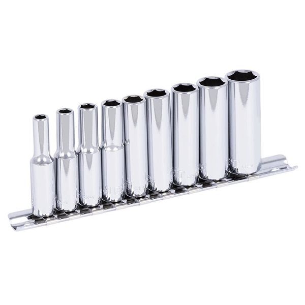 9 PC 1/4" DR Deep Metric Socket Set – 12 Point
