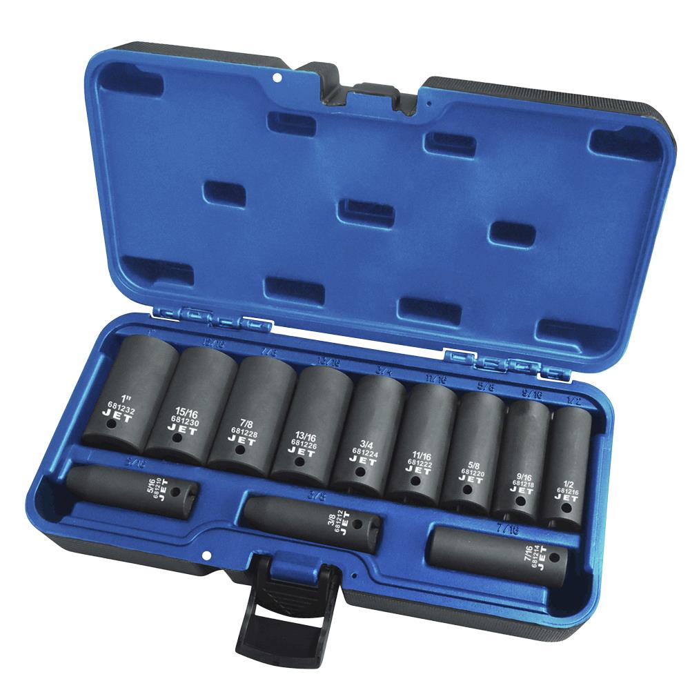 3/8" DR Deep SAE Socket Set – 12 pt. – 9 pc