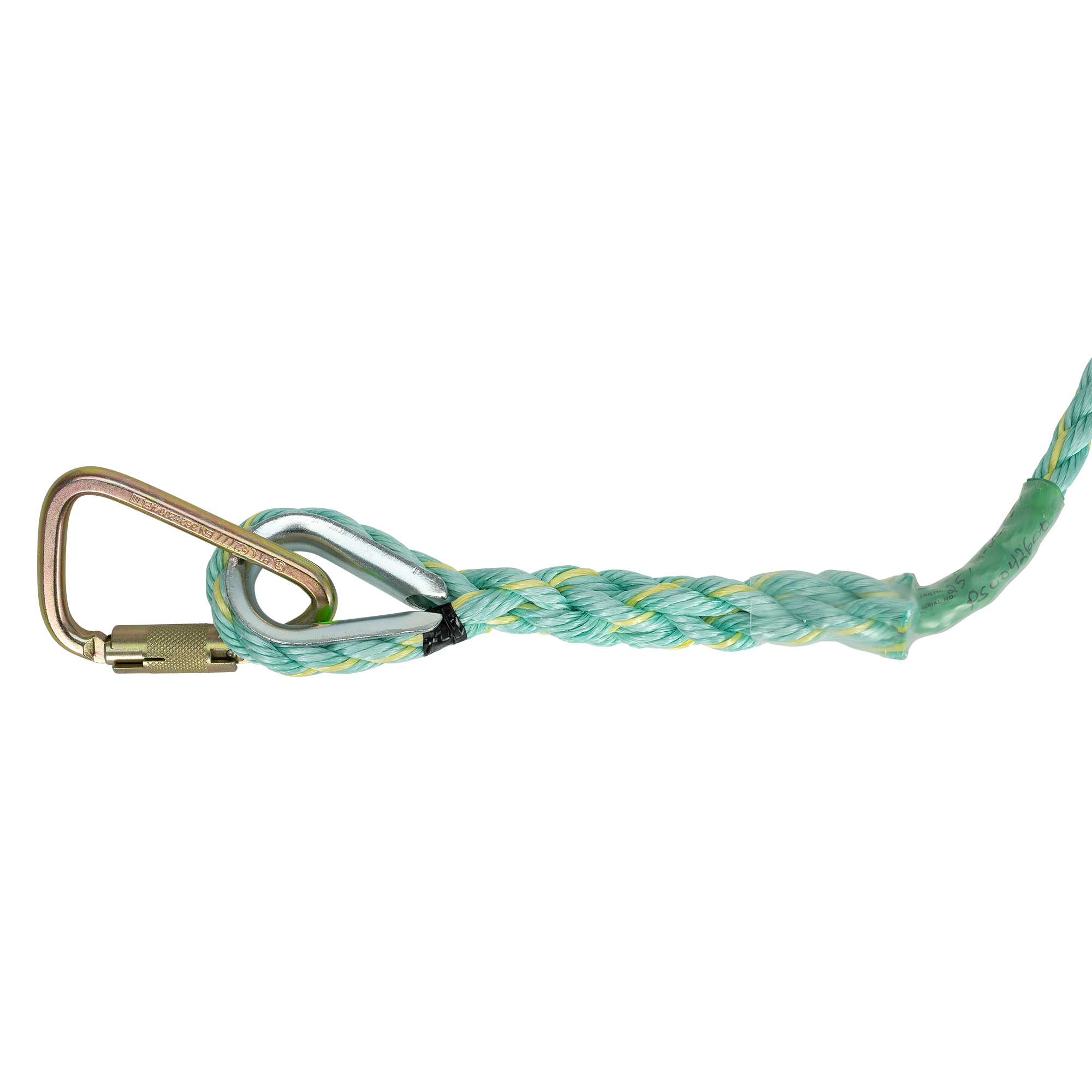 Vertical Lifeline – Carabiner Anchor End/Back Splice Trailing End – 75' (22.9 m)