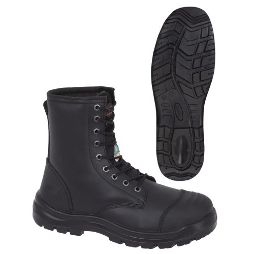 6" Leather Work Boot – Steel Toe/Plate – Black – 8