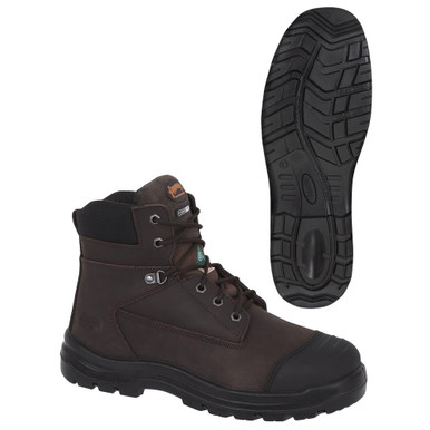 6" Leather Work Boot – Steel Toe/Plate – Brown – 8.5