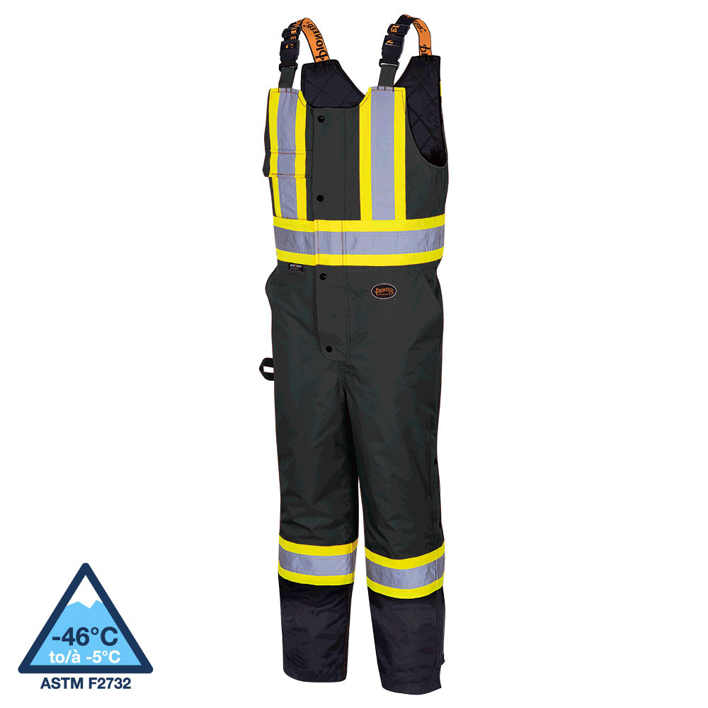 Hi-Vis FR Bib Pants – PU Stretch – Waterproof – Black – M