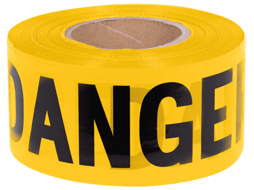 "Danger" Tape – Yellow – 0.04 mm – 1000'/304.8 m