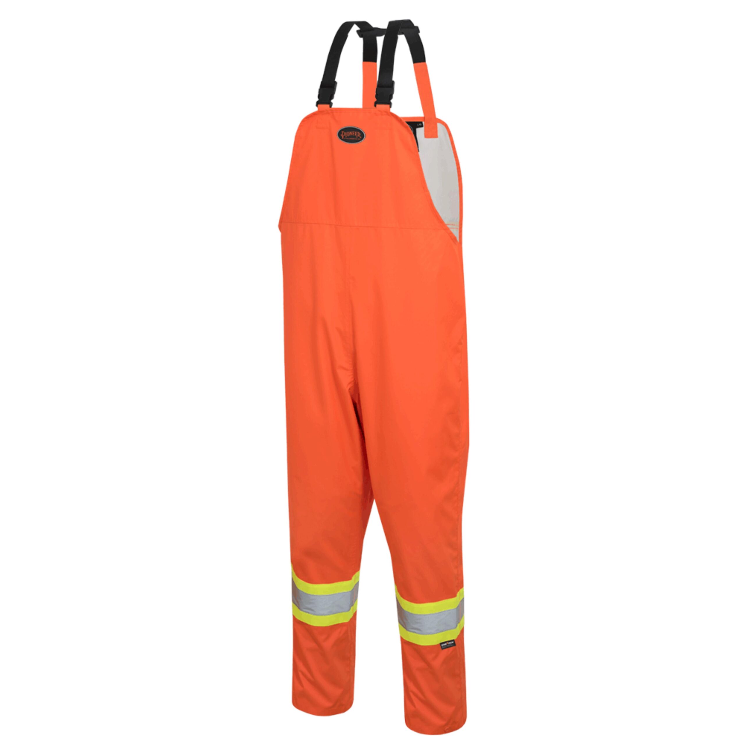 "The Rock" Hi-Vis 300D Oxford Poly Bib Pants – PU Coated – Black – L