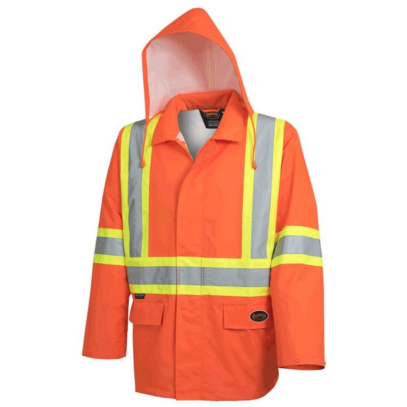 "The Rock" Hi-Vis 300D Oxford Poly Jacket – PU Coated – Hi-Vis Orange – XL