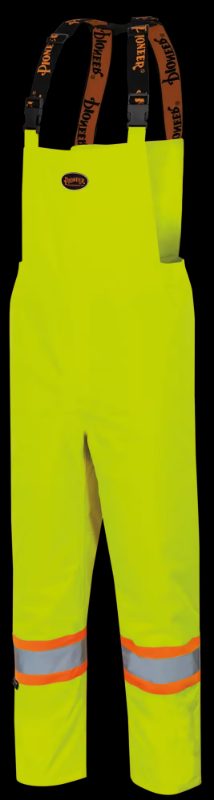 "The Rock" Hi-Vis 300D Insulated Bib Pants – PU Coated – Hi-Vis Yellow/Green – L