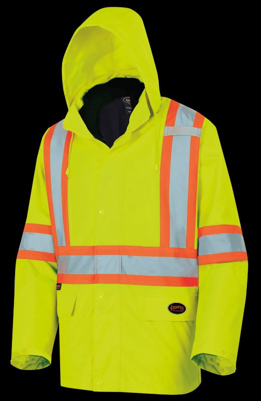 "The Rock" Hi-Vis 300D Oxford Poly 3-in-1 Parka – PU Coated – Detachable Hood – Hi-Vis Yellow/Green – 2XL