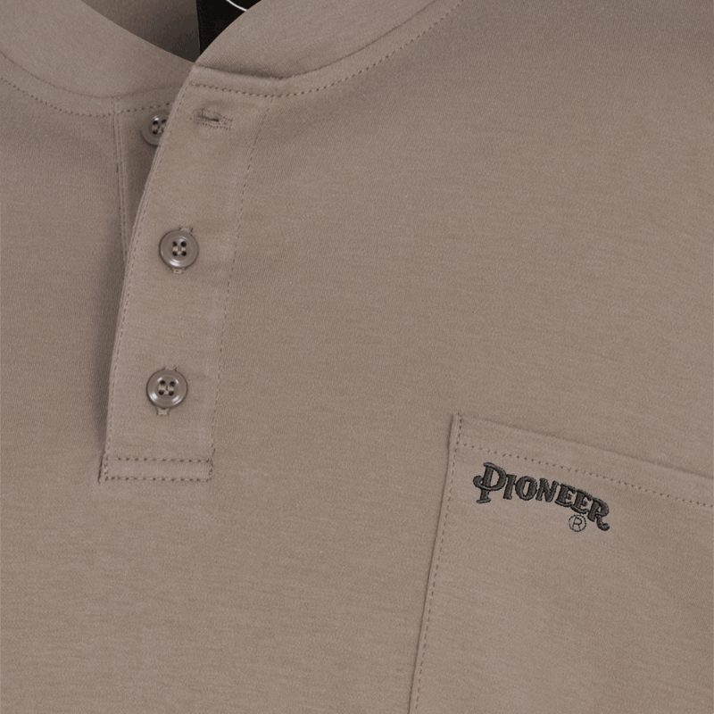 FR/ARC-Rated Henley Shirt – 100% Cotton Interlock – Beige – M