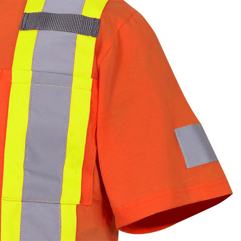 Hi-Vis 100% Cotton Safety T-Shirt – Hi-Vis Orange – L