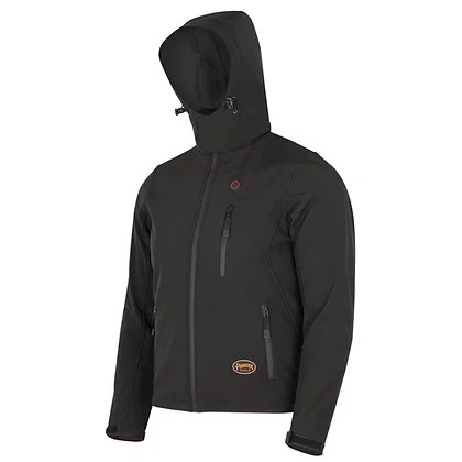 Heated Softshell Jacket – Nano-Carbon Technology – Four-Way Stretch – Black – 2XL