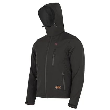 Heated Softshell Jacket – Nano-Carbon Technology – Four-Way Stretch – Black – 4XL