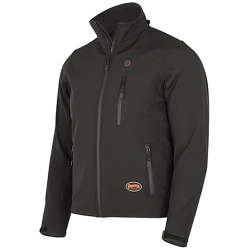 Heated Softshell Jacket – Nano-Carbon Technology – Four-Way Stretch – Black – 5XL