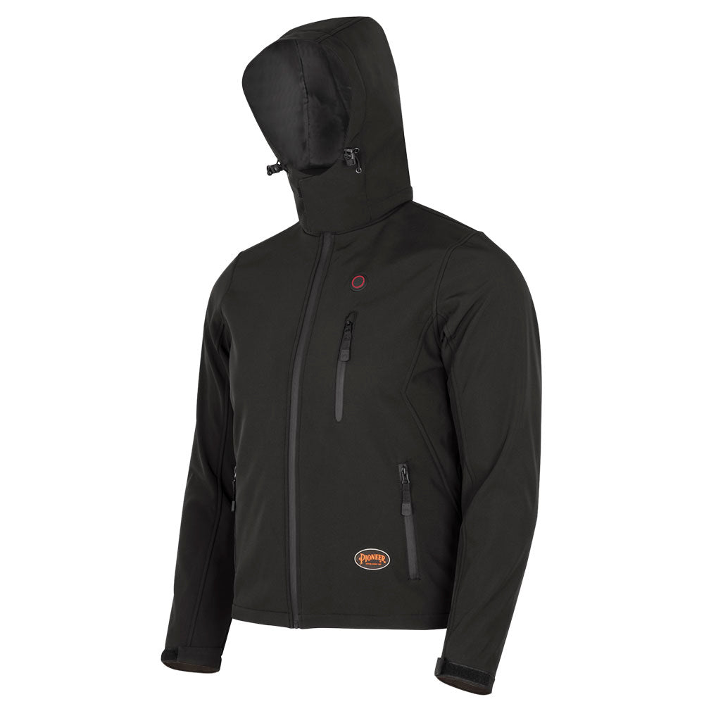 Heated Softshell Jacket – Nano-Carbon Technology – Four-Way Stretch – Black – M