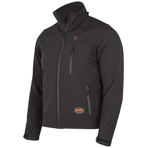 Heated Softshell Jacket – Nano-Carbon Technology – Four-Way Stretch – Black – XL