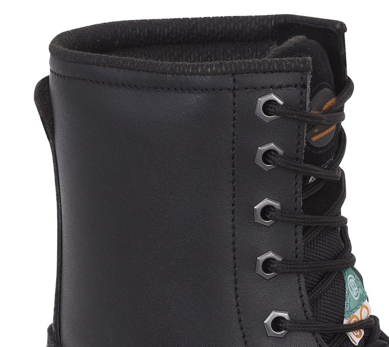 8" Leather Work Boot – Steel Toe/Plate – Black – 7