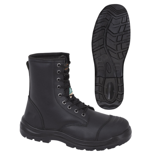8" Leather Work Boot – Steel Toe/Plate – Black – 9