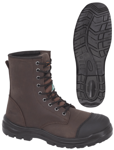 8" Leather Work Boot – Steel Toe/Plate – Brown – 12