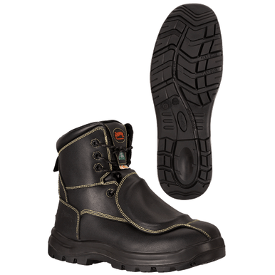 8" CSA Safety Leather Boots – Metatarsal-Protected – Black – 7