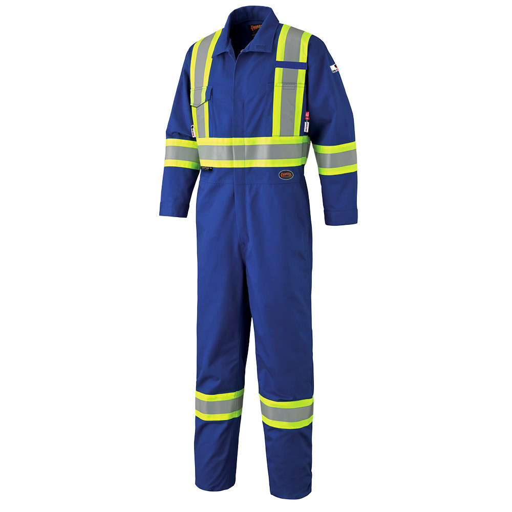 Flame-Gard® Hi-Vis FR/ARC-Rated Coveralls – 98% Cotton 2% Antistatic – Royal Blue – 44