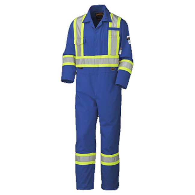 Flame-Gard® Hi-Vis FR/ARC-Rated Coveralls – 98% Cotton 2% Antistatic – Royal Blue – 52 – Tall