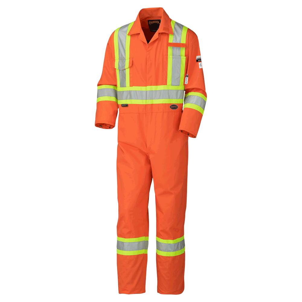 Flame-Gard® Hi-Vis FR/ARC-Rated Coveralls – 98% Cotton 2% Antistatic – Hi-Vis Orange – 54
