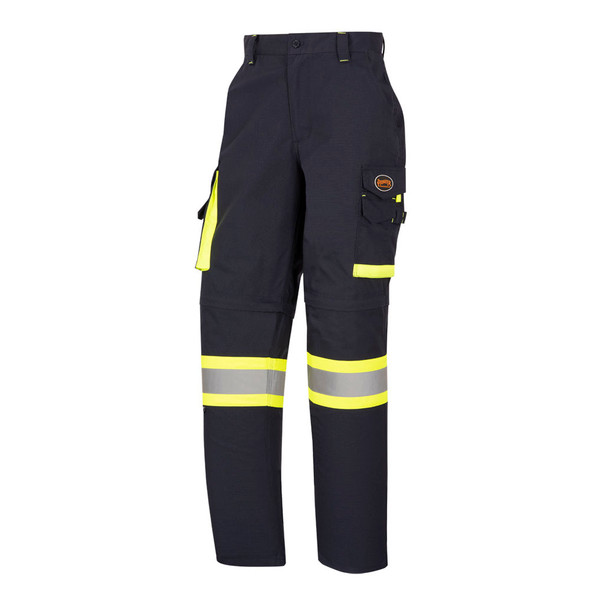 Hi-Vis Safety Cargo Pants – Convertible Zip-Off – Navy – 48x34