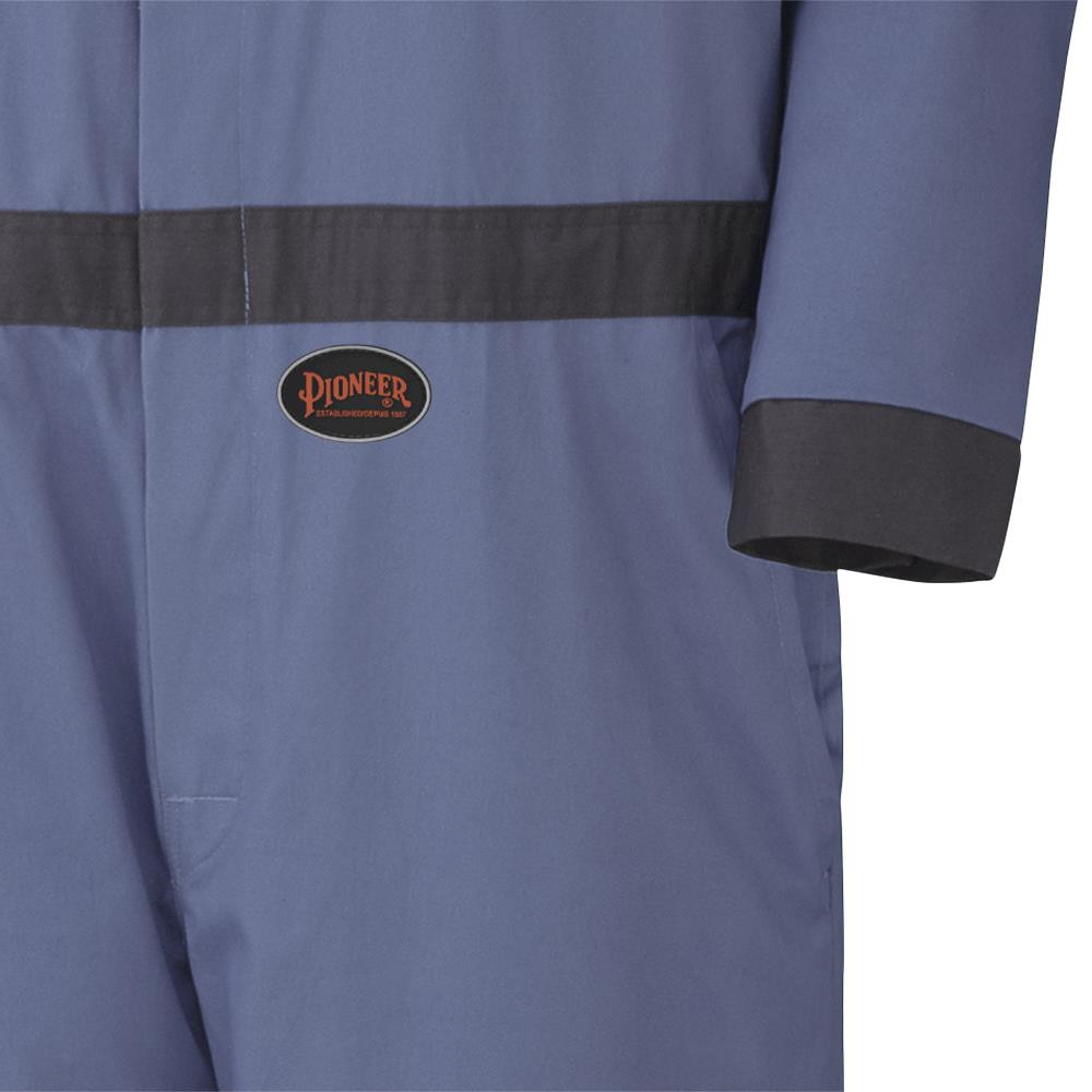 Cotton Coverall – Concealed Brass Button Closure – Navy – 44 – Tall