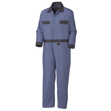 Cotton Coverall – Concealed Brass Button Closure – Navy – 48