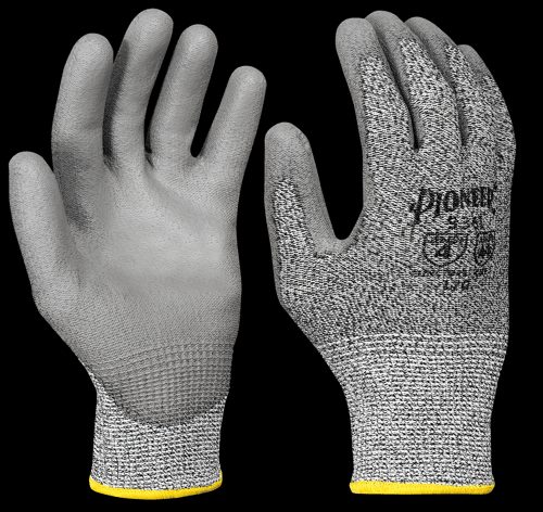 Cut-Resistant Gloves (Pair) with Grey PU Coating – Level A4 – XL