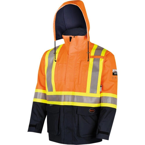 Defender® FR/ARC/Antistatic 300D Oxford Trilaminate Safety Jacket – Hi- Vis Orange – 3XL