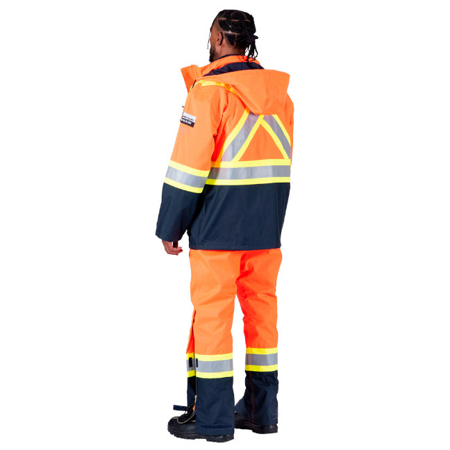 Defender® FR/ARC/Antistatic 300D Oxford Trilaminate Safety Jacket – Hi- Vis Orange – XL