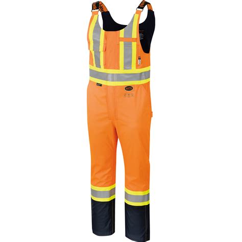 Defender® FR/ARC/Antistatic 300D Oxford Trilaminate Safety Bib Pants – Hi- Vis Orange – 3XL