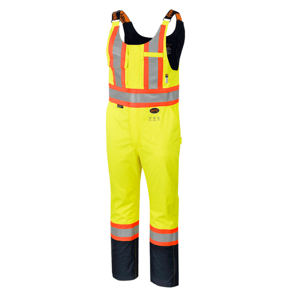 Defender® FR/ARC/Antistatic 300D Oxford Trilaminate Safety Bib Pants – Hi- Vis Yellow/Green – XL