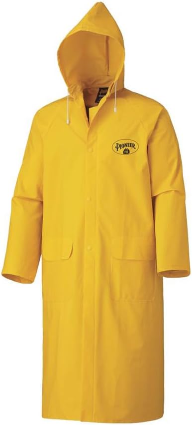 Flame-Resistant PVC Rain Jacket – Waterproof – Detachable Hood – Yellow – M