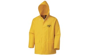 Flame-Resistant PVC Rain Jacket – Waterproof – Detachable Hood – Yellow –XL