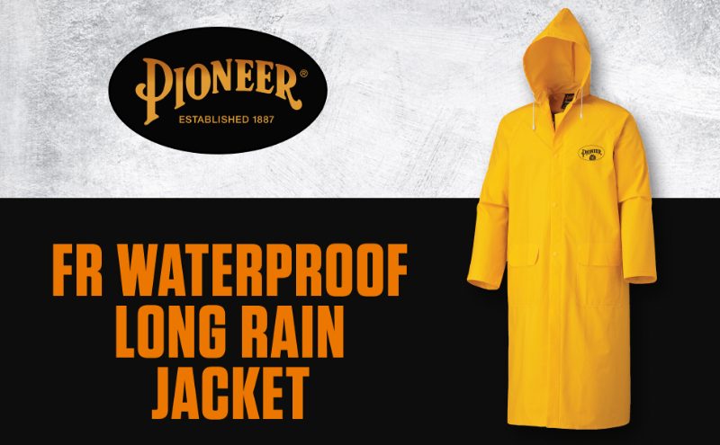 Flame-Resistant PVC Long Rain Coat – 48" – Waterproof – Yellow – M