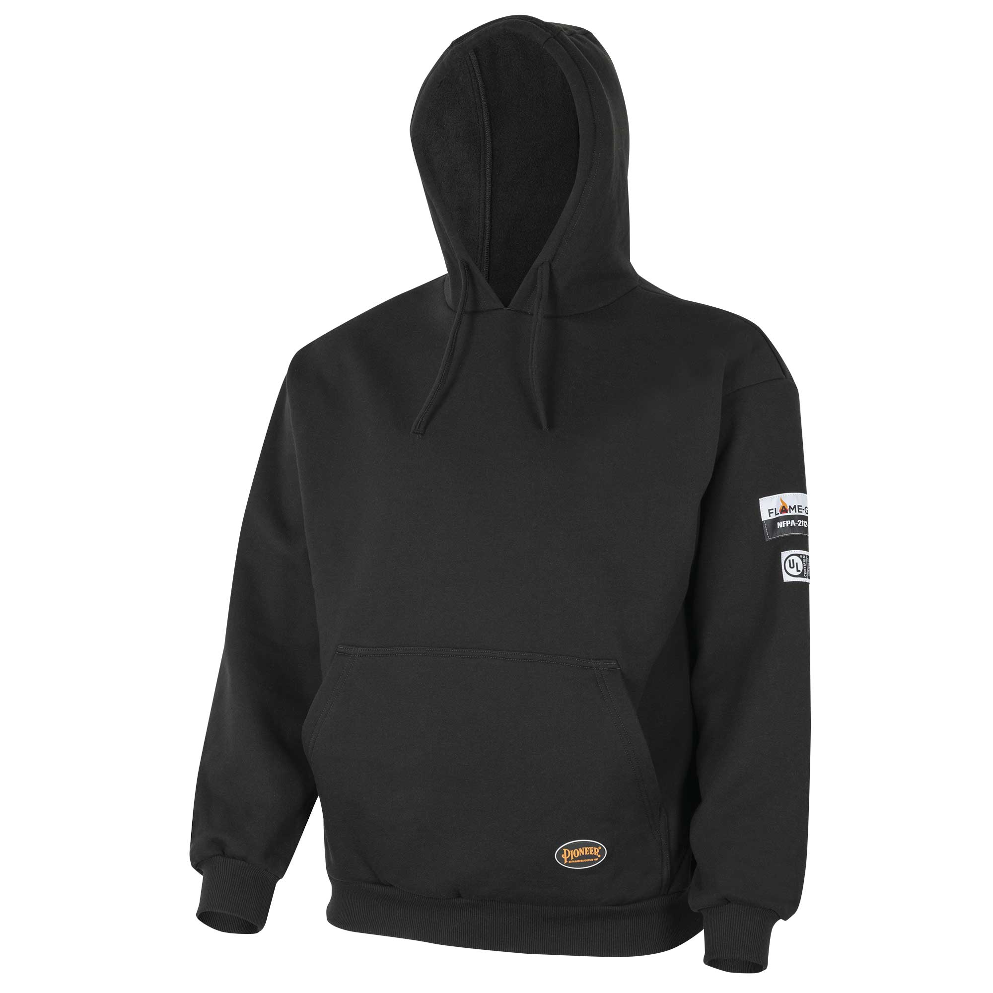 FR Heavyweight Cotton Hoodie – Zipper Closure – Black – M