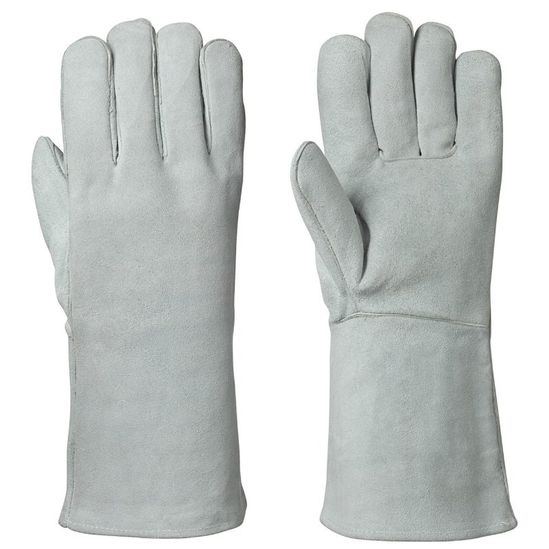 Fleece Lined Welder's Cowsplit Glove – Grey – L