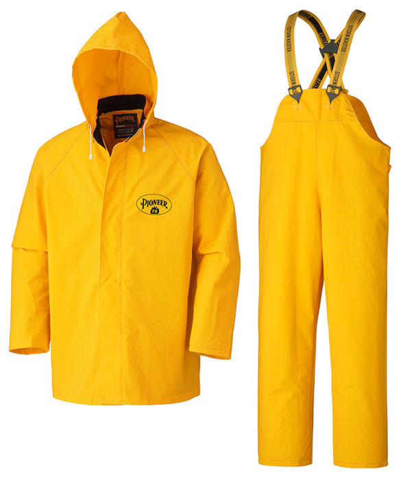 Heavy-Duty Flame-Resistant PVC 3-Piece Rainsuit – Waterproof – Yellow – 2XL