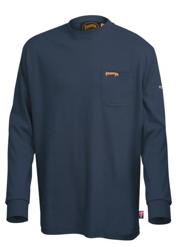 FR/Arc-Rated Long-Sleeved Shirt – 100% Cotton – Navy – 4XL